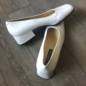 White Block Heels